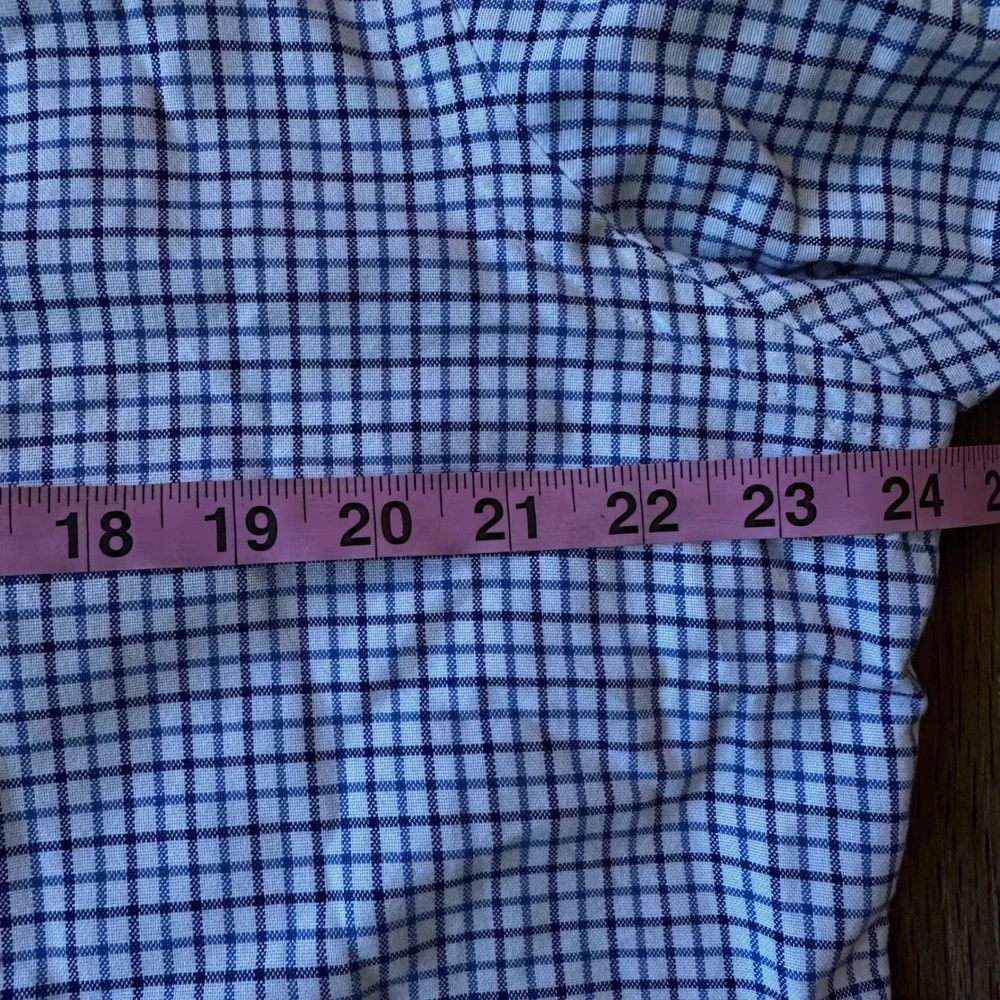 Polo Ralph Lauren Button Down L Classic Fit Tattersall Blue White Y2K Workwear